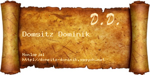 Domsitz Dominik névjegykártya